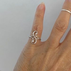 Sterling Silver Swirl CZ Ring, Swirly Rings, Dainty Jewelry